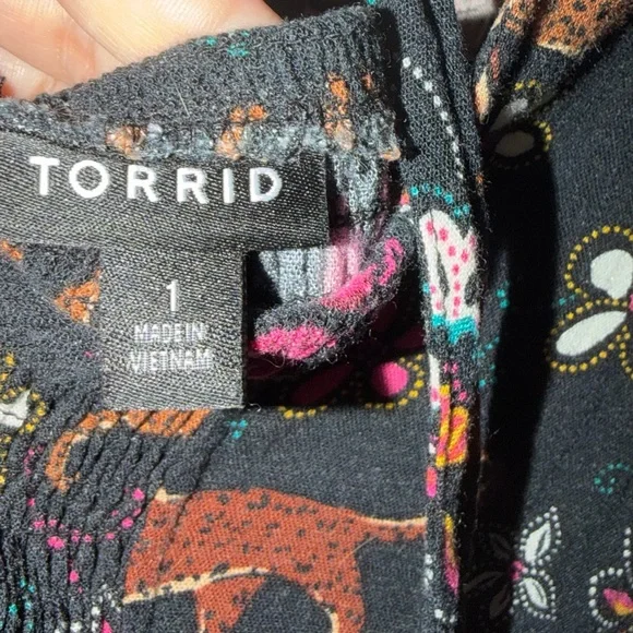 Torrid Black Floral Long Sleeve Dress - Picture 3 of 6